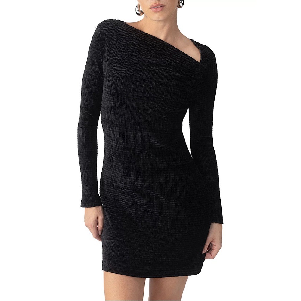 Sanctuary Velvet Asymmetrical Dress Black XXS